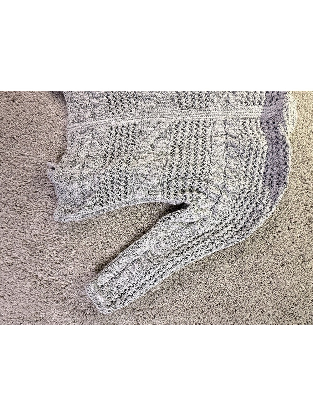 Pure Jill Size Small Open Knit Cardigan Gray Cotton Blend - Picture 10 of 13